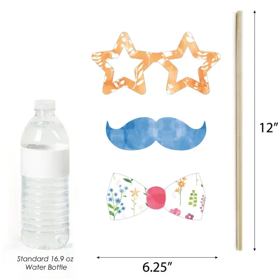 Big Dot of Happiness Wildflowers Baby - Boho Floral Baby Shower Photo Booth Props Kit - 20 Count {6}
