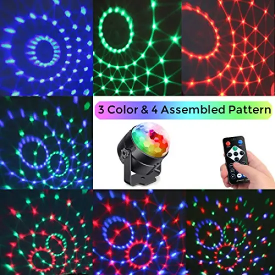 Sound Activated Party Lights with Remote Control - DJ Lighting Disco Ball Strobe Lamp with 7 Modes, Ideal for Home, Room, Dance Parties, Birthdays, Karaoke, Halloween, Christmas, Weddings, and Club Decorations {3}