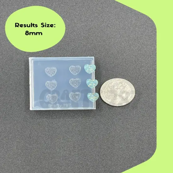 Druzy Heart 8mm Silicone Mold, Resin Mold, Polymer Clay, Resin Jewelry Mold (B5) {2}
