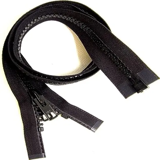 YKK #10 Boat Top Zipper, Black 144" Inch, Seperating Double Metal Tab Slider {1}