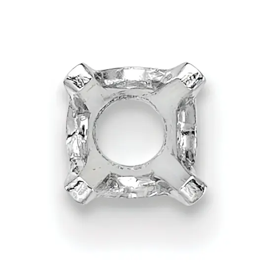 14K White Gold 4 Prong Round Open Back Setting 3.2mm {2}