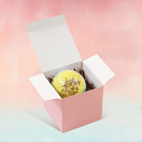 100pcs Wedding Favor Boxes, Paper Gift Boxes 3x3x3 Inches Small Gift Boxes with Ribbons Small Boxes for Gifts, Crafting, Cupcake, Candy, Bridesmaid Proposal Boxes，Easy Assemble Boxes (Pink, 100) {3}