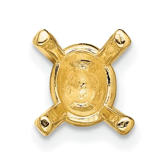 14K Gold 4 Prong Oval Tapered Setting 7mm {2}