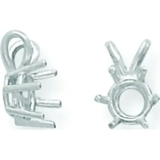 14K White Gold 0.65ct 6 Prong Round Pendant Setting {1}
