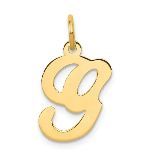 14K Gold Polished Fancy Initial Letter G Charm Pendant Jewerly 20mm x 11mm {1}