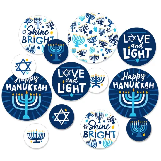 Big Dot of Happiness Hanukkah Menorah - Chanukah Holiday Party Giant Circle Confetti - Party Decorations - Large Confetti 27 Count {1}