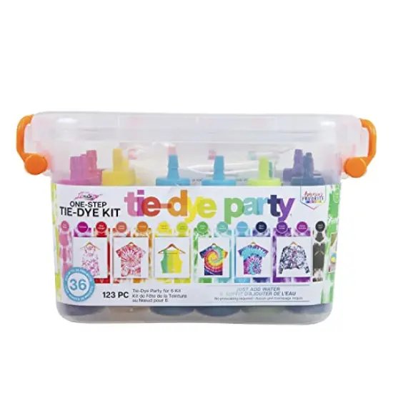 Tie-Dye Party, 18 Pre-Filled Bottles, Creative Group Activity, All-in-1 Fashion Design Kit, 1 Pack, Rainbow {2}
