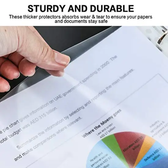 Sheet Protectors, PANDRI 500 Pack Clear Heavy Duty Plastic Page Protectors Sheet Reinforced 11-Hole Fit for 3 Ring Binder Fits Standard 8.5 x 11 Paper, 9.25 x 11.25 Top Loaded, Acid Free {2}