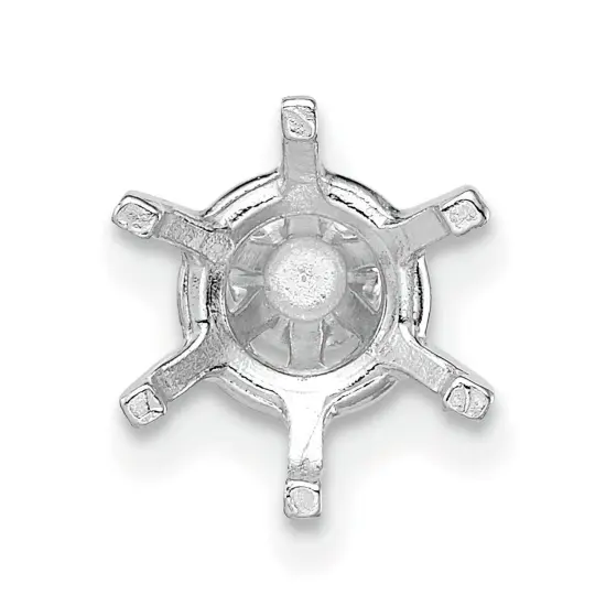 14K White Gold 6 Prong Round Peg Center Head 8.2mm {2}