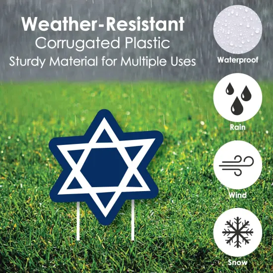 Big Dot of Happiness Hanukkah Menorah - Yard Sign and Outdoor Lawn Decorations - Chanukah Holiday Party Yard Signs - Set of 8 {4}