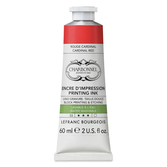 Charbonnel Water Washable Printing Ink - Cardinal Red, 60 ml {1}