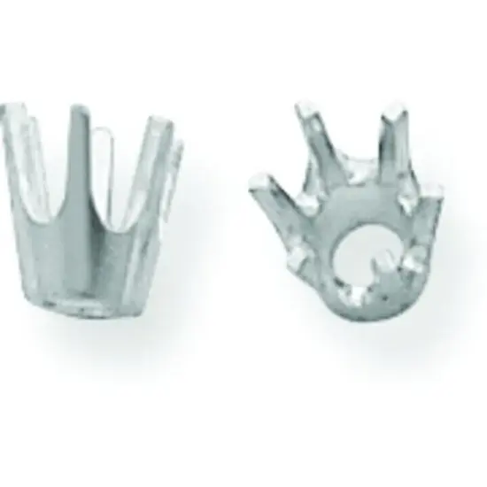 14K White Gold 6 Prong Round Low Base Setting 2.4mm {1}