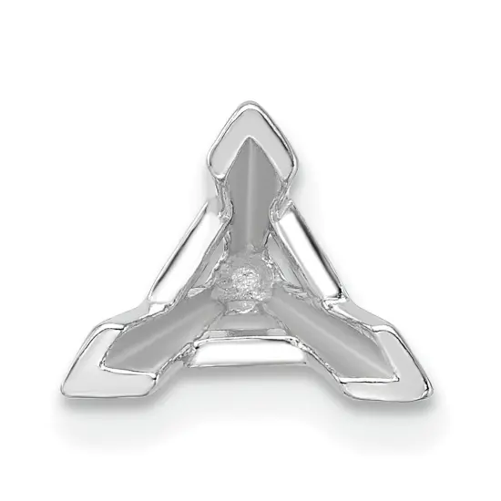 14K White Gold 3 Prong Triangle Peg V-End Setting 4mm {2}