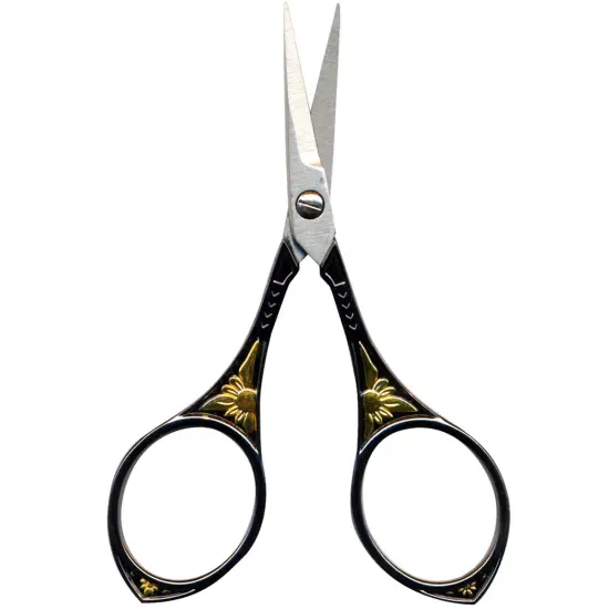 Gunmetal & Gold Round Handle Embroidery Scissors {1}