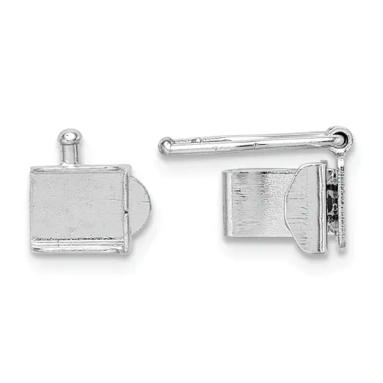 14K White Gold Push Button Box Clasp WG1854 {1}