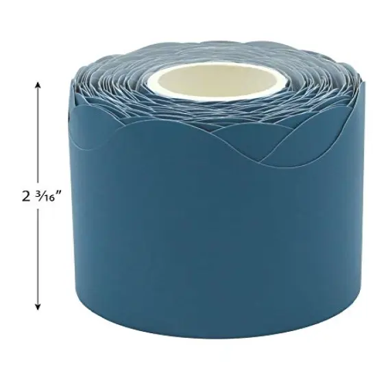 Slate Blue Scalloped Rolled Border Trim - 50ft - Decorate Bulletin Boards, Walls, Desks, Windows, Doors, Lockers, Schools, Classrooms, Homeschool & Offices {3}