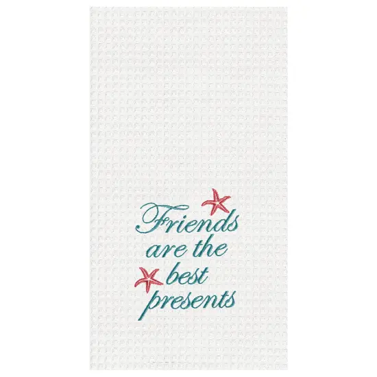 Friends Are The Best Presents Waffle Weave Cotton Kitchen Towel {1}