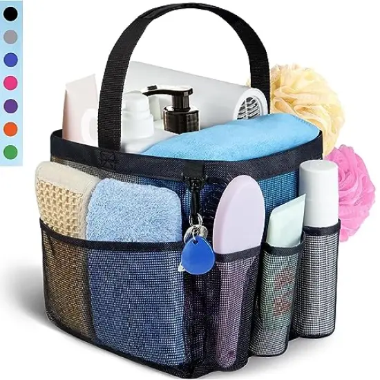 Mesh Shower Caddy Portable for College Dorm Room Essentials with 8 Pockets, Hanging Shower Caddy Dorm Basket, Quick Dry Shower Bag for Bathroom {4}