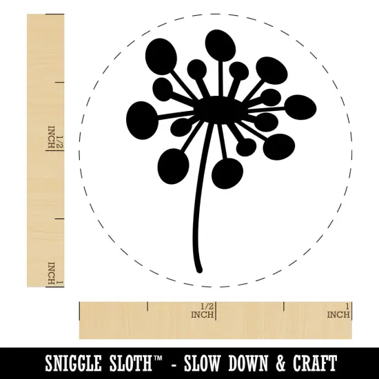 Dandelion Abstract Doodle Self-Inking Rubber Stamp for Stamping Crafting Planners Purple {1}