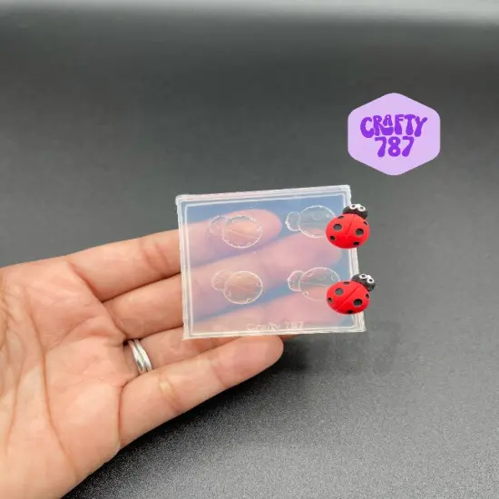 Matte Ladybug Silicone Mold, Resin Mold, Polymer Clay Mold (A14) {1}