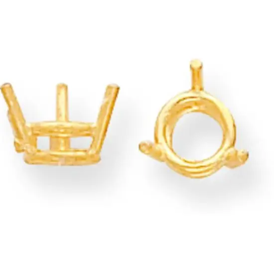 14K Gold 3 Prong Round Basket Setting 4.2mm {1}
