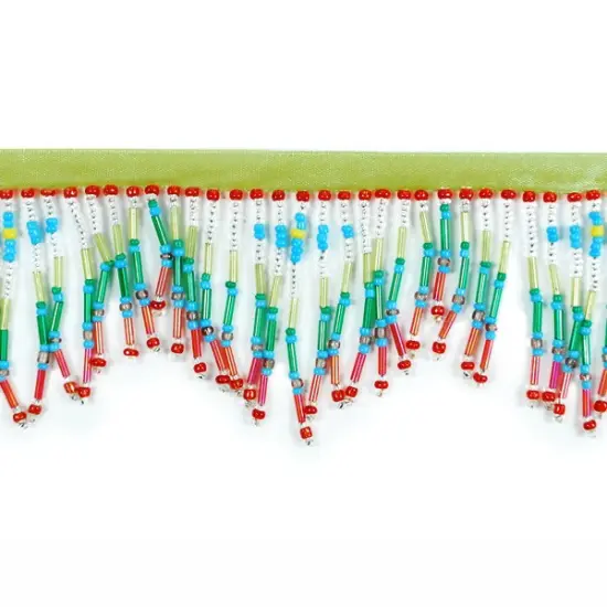 Bugle and Seed Bead Fringe Trim Pack of 1 Yard Lavender {2}