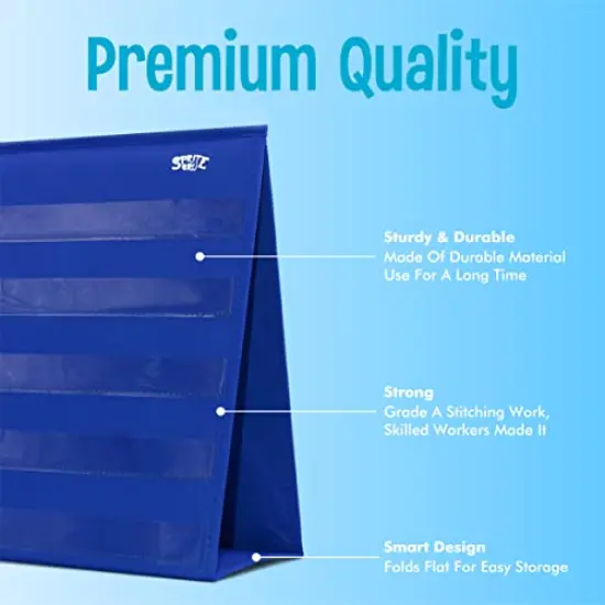 Desktop Pocket Chart, 120 Dry-Erase Double Sided Cards Includes 26 Letters with Images and 120 First Words, Self-Standing Tabletop Pocket Chart for Kids Teacher Classroom Home Use (13 X 12inch) {5}