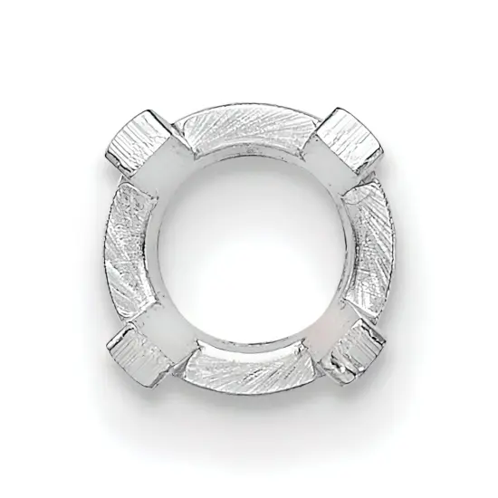 14K White Gold 4 Prong Round Low Base Setting 4.1mm {2}