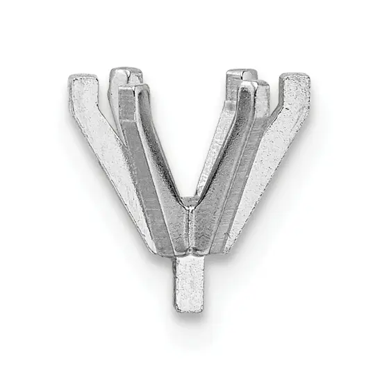 14K White Gold 6 Prong Oval Peg Setting 6mm {2}