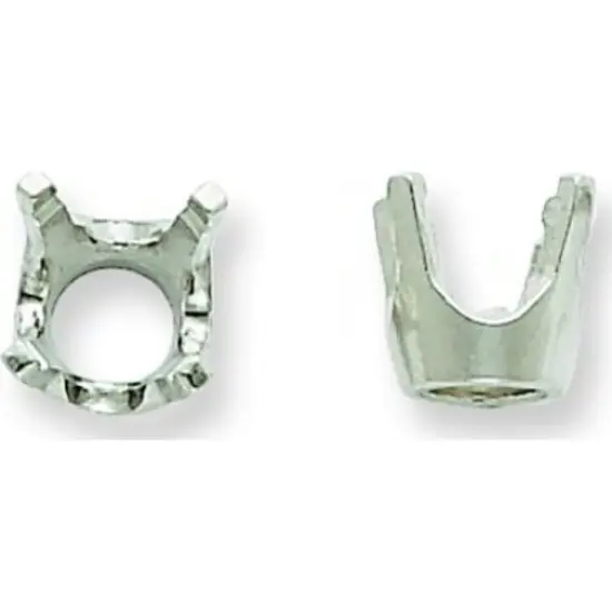 14K White Gold Tru-Seat 4 Prong Round Heavy Head 5.2mm {1}