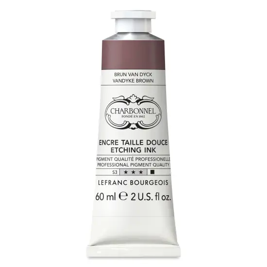 Charbonnel Etching Ink - Van Dyck Brown, 60 ml {1}