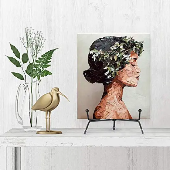 Mocoosy 6 Pack 3 Size Improved Anti-Slip Plate Stands for Display, 4 6 8 Inch Plate Holder Display Stands, Black Iron Wire Easel Picture Frame Stand for Photos, Decorative Platter, Dish and Table Arts {3}