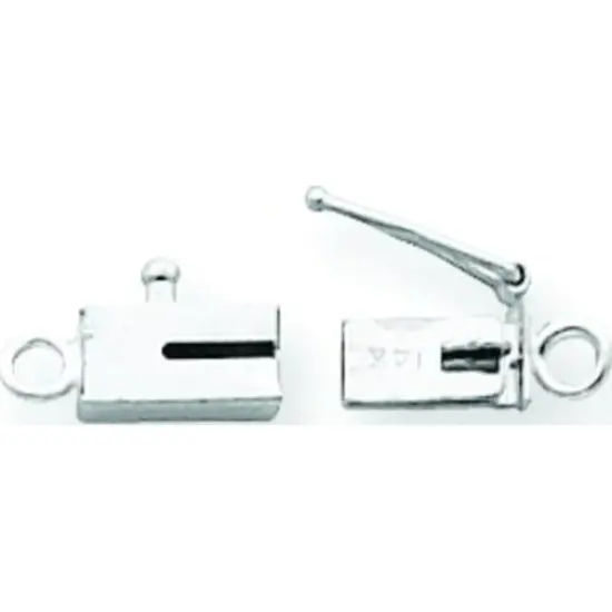 14K White Gold Barrel Clasp 7.6mm WG1824 {1}