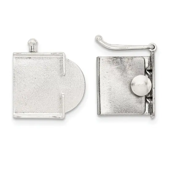 Sterling Silver Push Button Box Clasp (7.10mm to 13.00mm) {1}