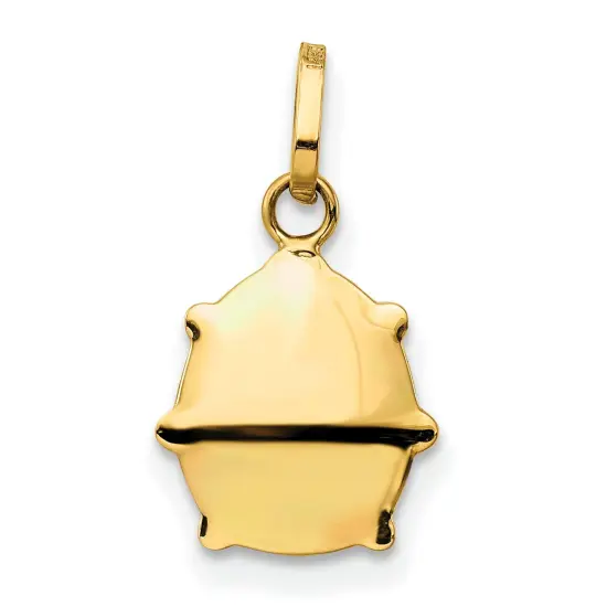 14K Yellow Gold Enameled Ladybug Charm Insect Pendant Jewerly 17mm x 9mm {4}