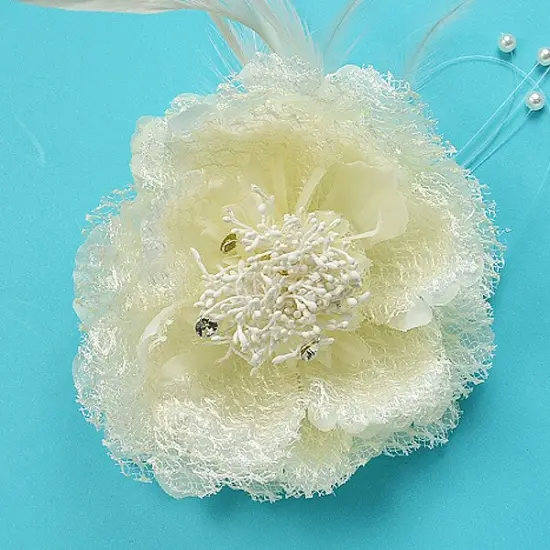 Vintage Floral Brooch and Hair Accessory Black {2}