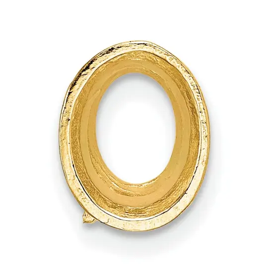 14K Gold Oval Tapered Bezel Setting 8x6mm {2}