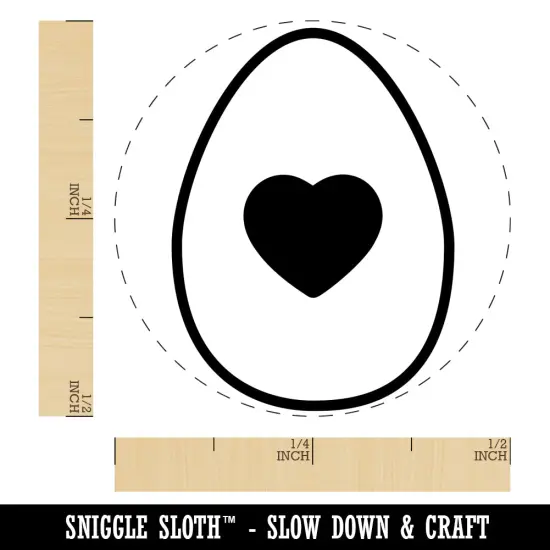 Heart in Egg Self-Inking Rubber Stamp for Stamping Crafting Planners Red {1}