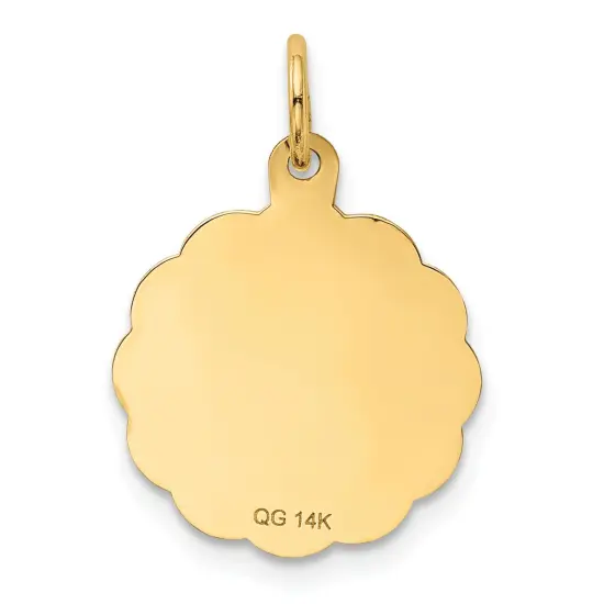 14K Gold I Love You More Than Yesterday Charm Pendant Jewerly 23mm x 15mm {3}