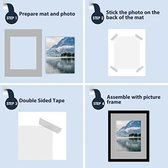 20 Pack 11x14 MIXED COLORS White Core Picture Mats for 8x10 Photos pictures and prints. {6}