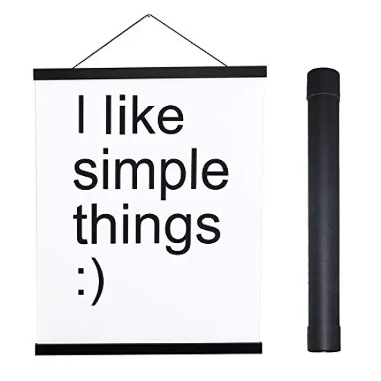 Magnetic Poster Hanger Frame, 9x24 9x12 9x11 Light Wood Wooden Magnet Canvas Artwork Print Dowel Poster Hangers Frames Hanging Kit (Black, 9") {1}