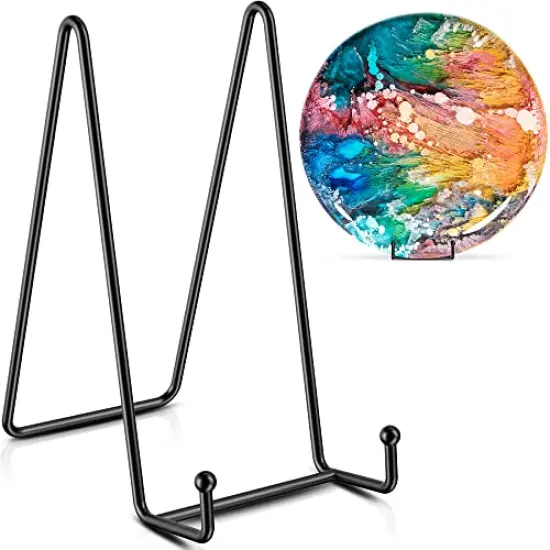 TR-LIFE Plate Stands/Holder for Display, 8 Inch, Large, Metal Frame for Picture, Decorative Platter, Book, Photo Easel (2 Pack) {1}