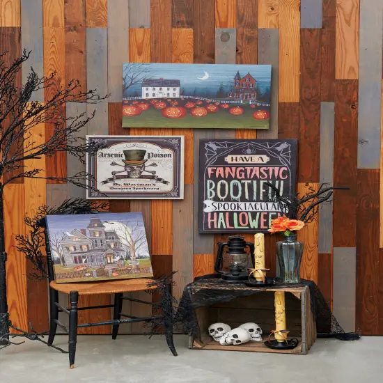 Pumpkin Field Light-Up Led Halloween Wall Art 23.75 x 0.98 x 15.75 Inches. {3}