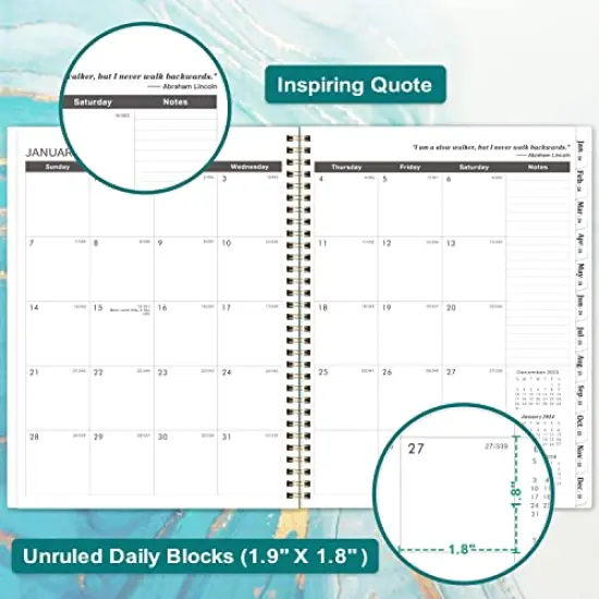 2023-2025 Monthly Planner/Calendar - Jul 2023 - Jun 2025, 2 Year Monthly Planner with Tabs & Contacts Pages, 9" x 11", Twin-Wire Binding {5}