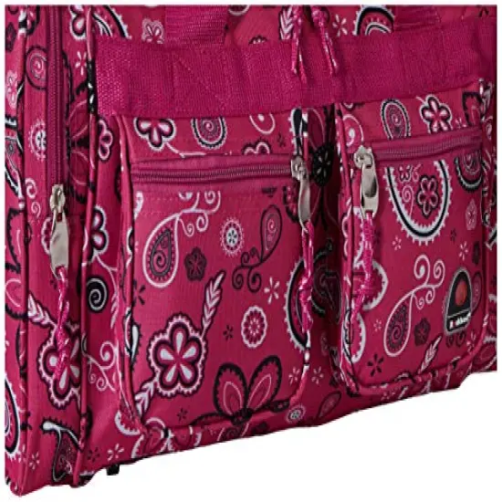 Rockland Duffel Bag, Pink Bandana, 19-Inch {5}
