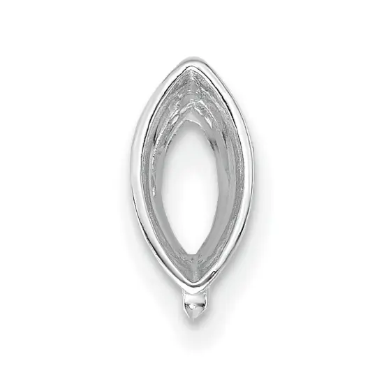 14K White Gold Marquise Airline Bezel Head 4.5x8.75mm {2}