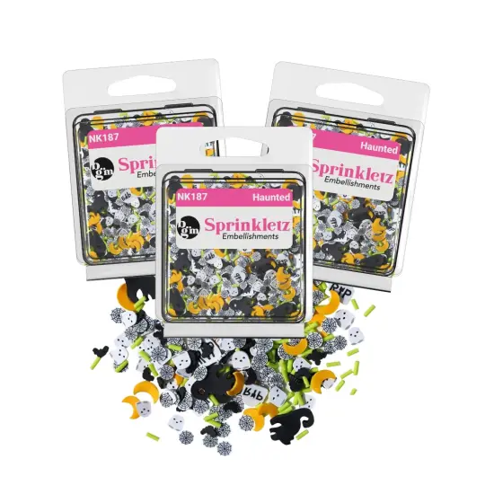 Buttons Galore Sprinkletz DIY Craft Embellishment Polymer Clay Pieces 36 Grams - 3 Packs of Haunted {1}