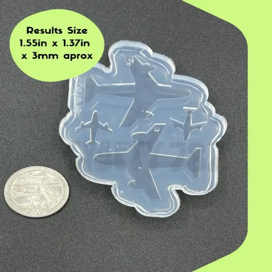 Airplane Dangle Earring Resin Silicone Mold, Uv Resin Mold, Polymer Clay Mold (C14) {2}