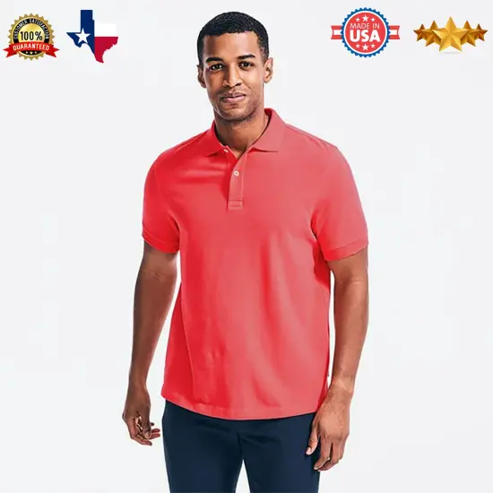 Radyan&reg; Best Polo Performance Ultra Soft Plain Short Sleeve T-Shirts Charcoal & red {3}