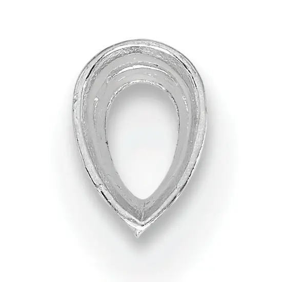 14K White Gold Pear Airline Bezel Setting 7x5mm {2}